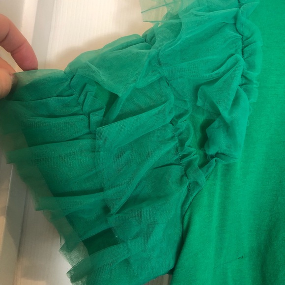 TCEC Ruffle Tulle Sleeve Top. Size Large - Picture 2 of 6